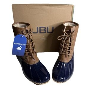 JBU Rain Snow rain Boots Womens Size 6M By Jambu Maplewood B9MAW73 Navy/Tan